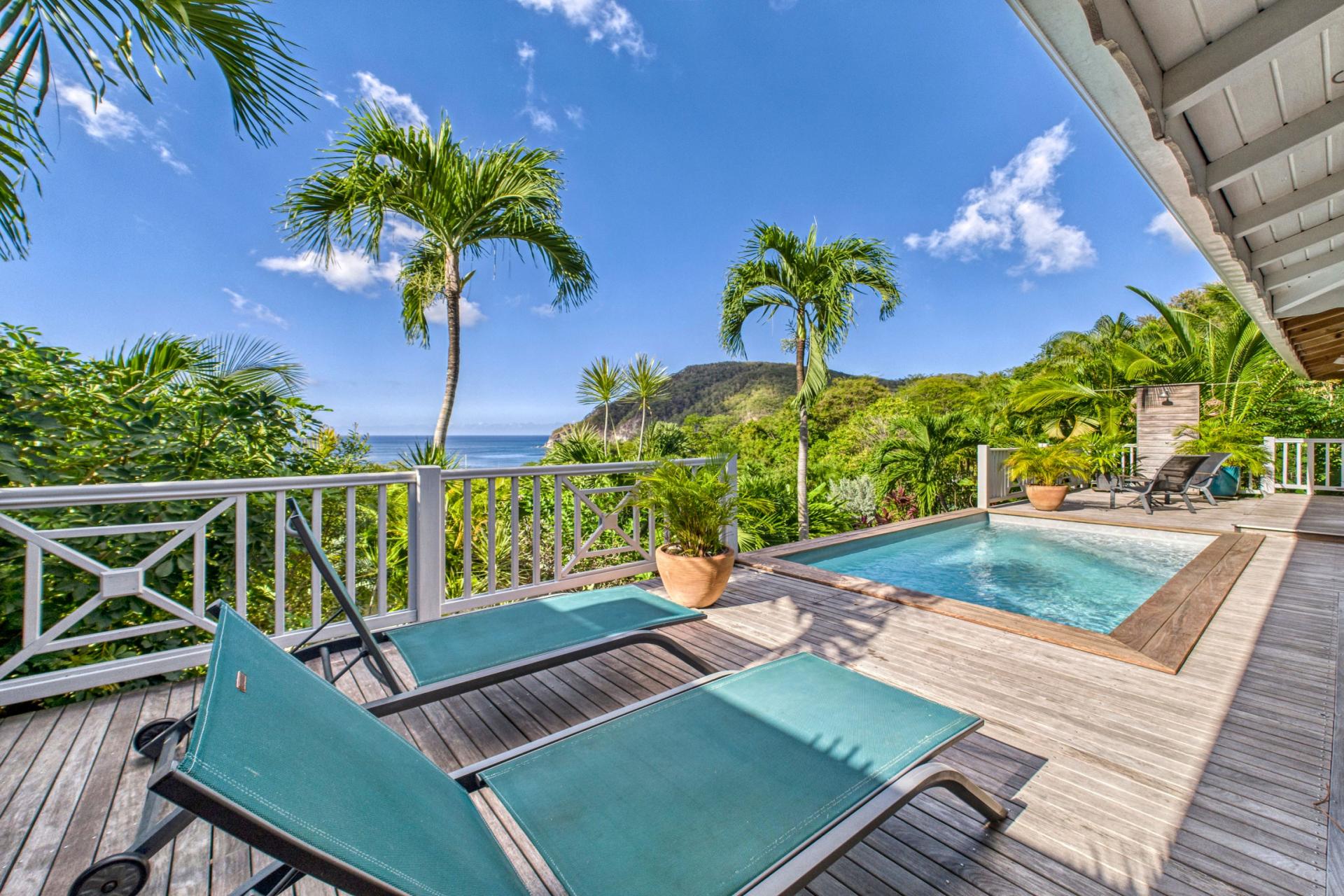 1.Location Villa piscine Deshaies Guadeloupe_Vue mer